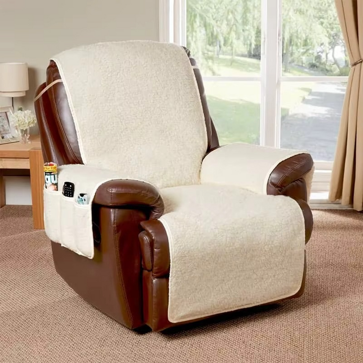 Plush Fleece Recliner og Lenestol Beskyttelsespad – Tjukk, Antiskli Møbelovertrekk Luvikno
