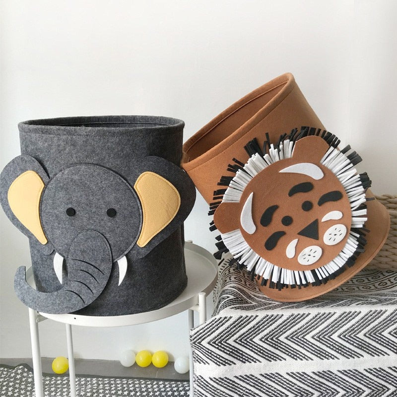 Safari Animals Sammenkurvet Barneleketøy Vaskekurv Organizer Kurv | Luvikno