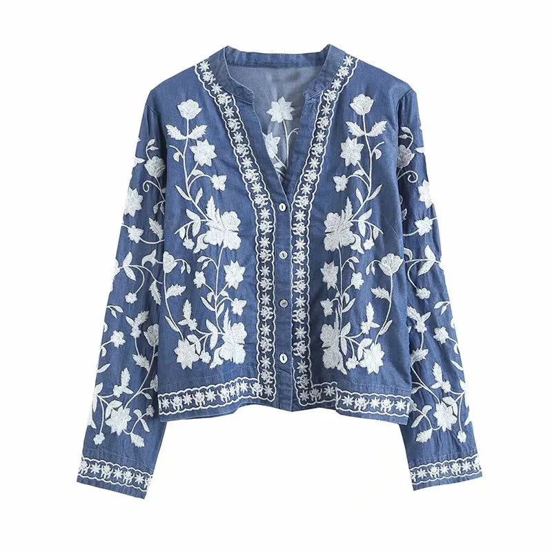 Luvik | Denim Bloom Cardigan