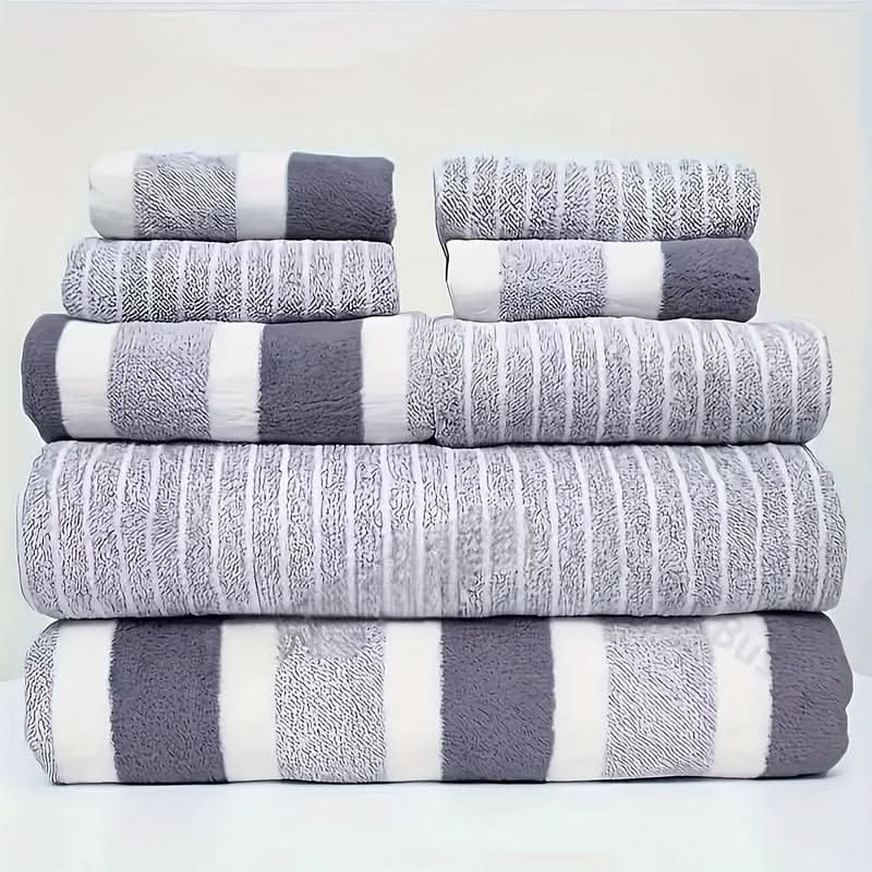 Luvikno | LUXORA – 8-delt håndkle sett laget av microfiber, myk, svært absorberende & hurtig-tørkende
