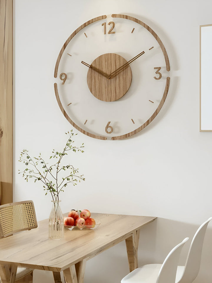 ClearWood Transparent Vægrelogg – Stille Kvarts med Tre detaljer | Luvikno