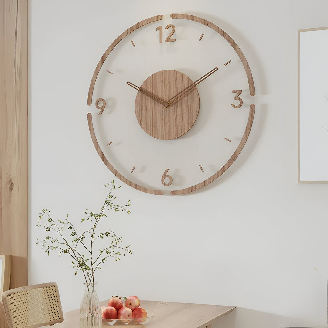 ClearWood Transparent Vægrelogg – Stille Kvarts med Tre detaljer | Luvikno