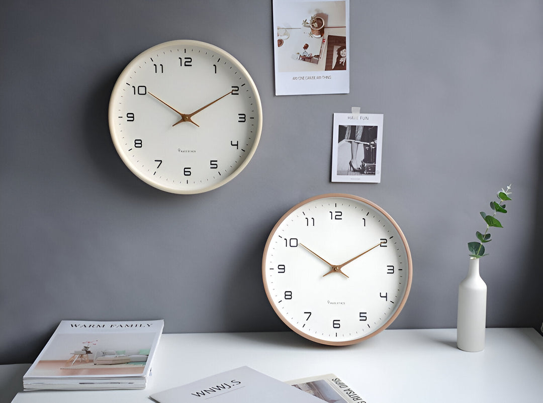 Luvikno | Skandinavisk Treveggklokke Minimalistisk Design for Stue, Kontor og Kjøkken