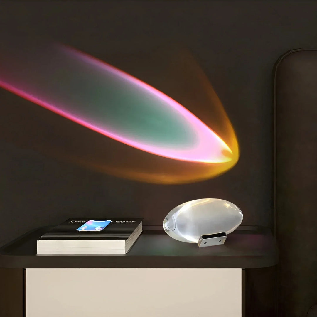 Luvikno | Luminora Prisma Prosjektorlampe | Magiske Lyseffekter | 360° Rotasjonsbar | USB Drevet & Energisparende