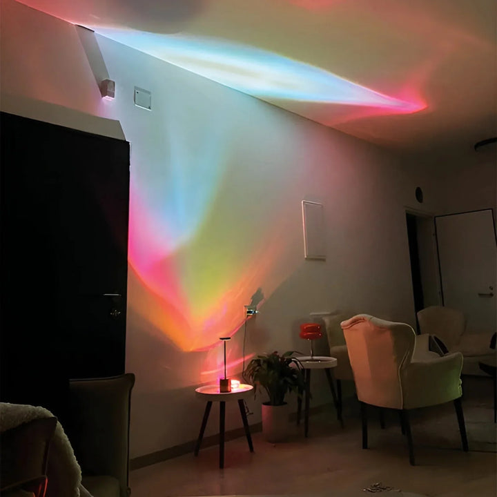 Luvikno | Luminora Prisma Prosjektorlampe | Magiske Lyseffekter | 360° Rotasjonsbar | USB Drevet & Energisparende