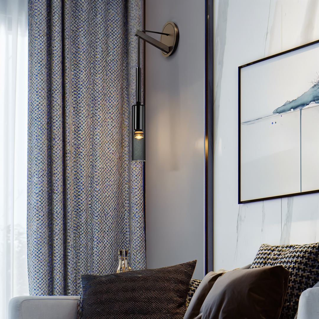 Minimalist vegglampe med røykglass – Orvane | Luvikno