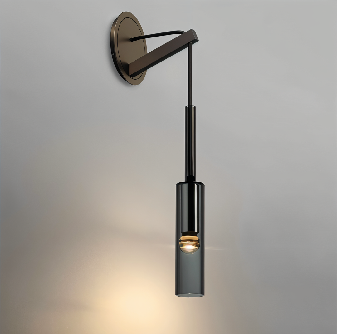 Minimalist vegglampe med røykglass – Orvane | Luvikno
