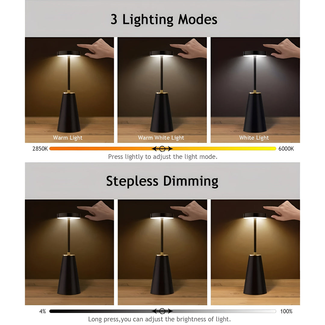 Luvikno | Trådløs Luksus Bordlampe Moderne Dimbar Belysning