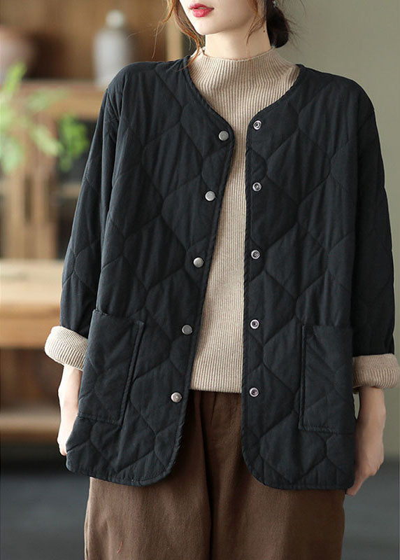 Luvik | Khaki O-Kaula pyöreä-taskuja nappi talvitakit parkat