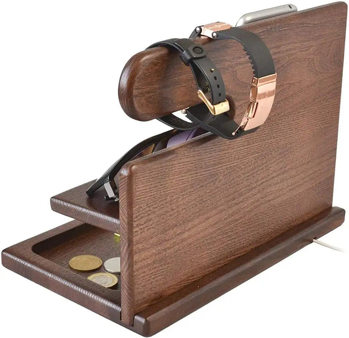 WoodDock – Stilig Tre Organizer for Enheter Luvikno