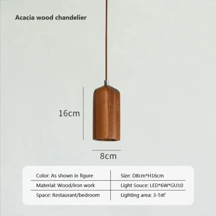 Skandinavisk Tre Pendellampe – Minimalistisk Design for Stue og Soverom | Naturlig Trelook | Luvikno