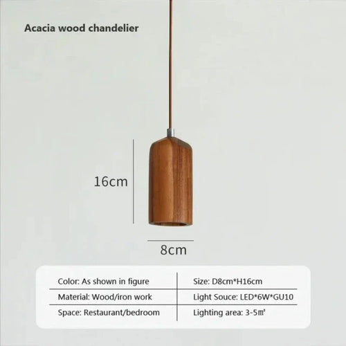 Skandinavisk Tre Pendellampe – Minimalistisk Design for Stue og Soverom | Naturlig Trelook | Luvikno