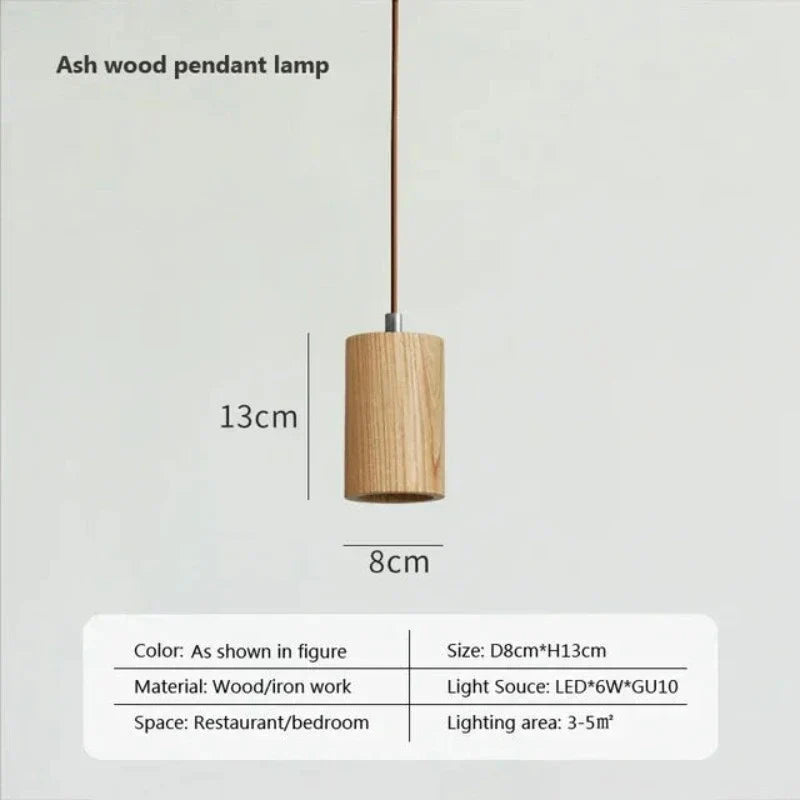 Skandinavisk Tre Pendellampe – Minimalistisk Design for Stue og Soverom | Naturlig Trelook | Luvikno