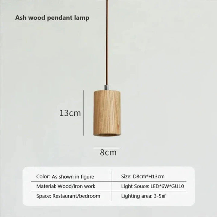 Skandinavisk Tre Pendellampe – Minimalistisk Design for Stue og Soverom | Naturlig Trelook | Luvikno