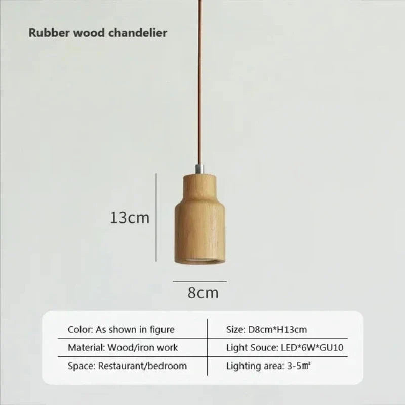 Skandinavisk Tre Pendellampe – Minimalistisk Design for Stue og Soverom | Naturlig Trelook | Luvikno