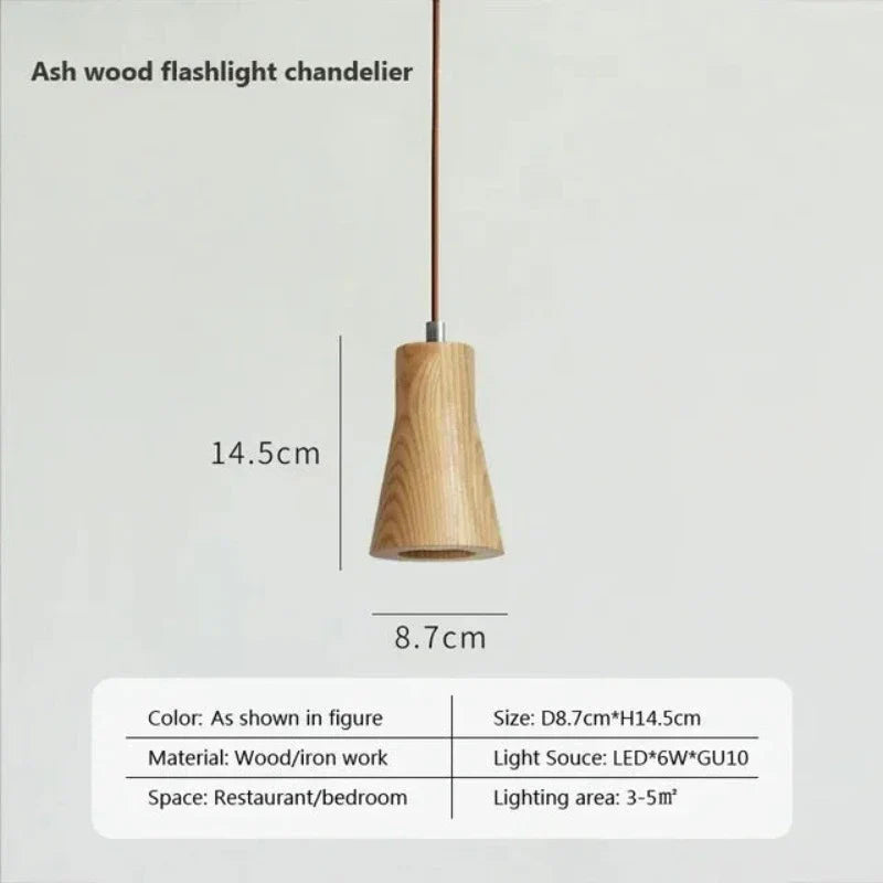 Skandinavisk Tre Pendellampe – Minimalistisk Design for Stue og Soverom | Naturlig Trelook | Luvikno