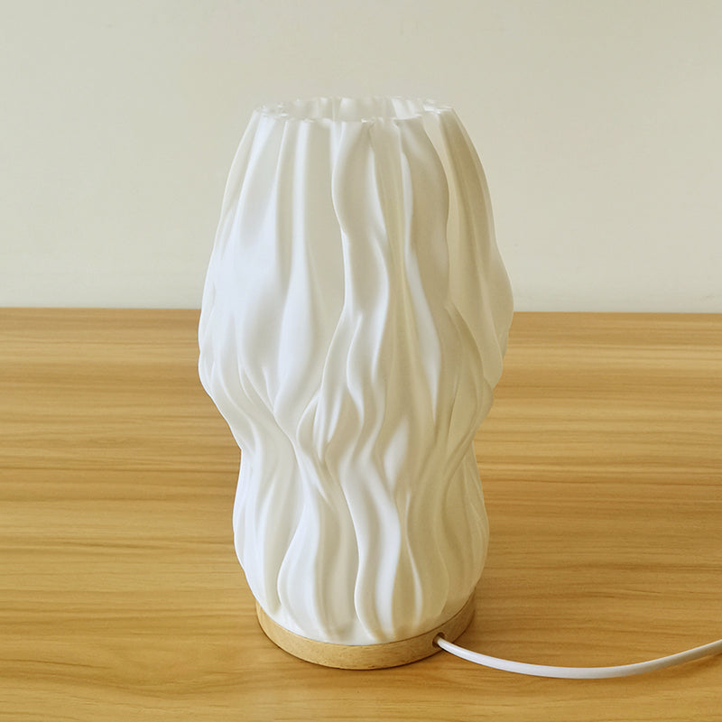 Luvikno | Frenchlight Bordlampe - Elegant Plisserte Bordlampe i Fransk Krem for Atmosfæriske Rom
