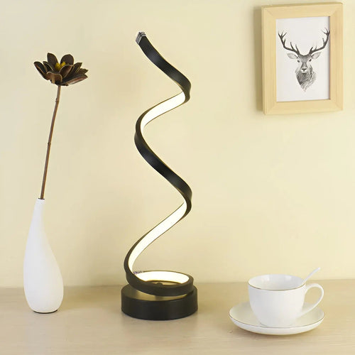 Luvikno | Elegant Spiral Glow LED Skrivebordslampe – Energi Effektiv, Bærekraftig & Øyevennlig Design
