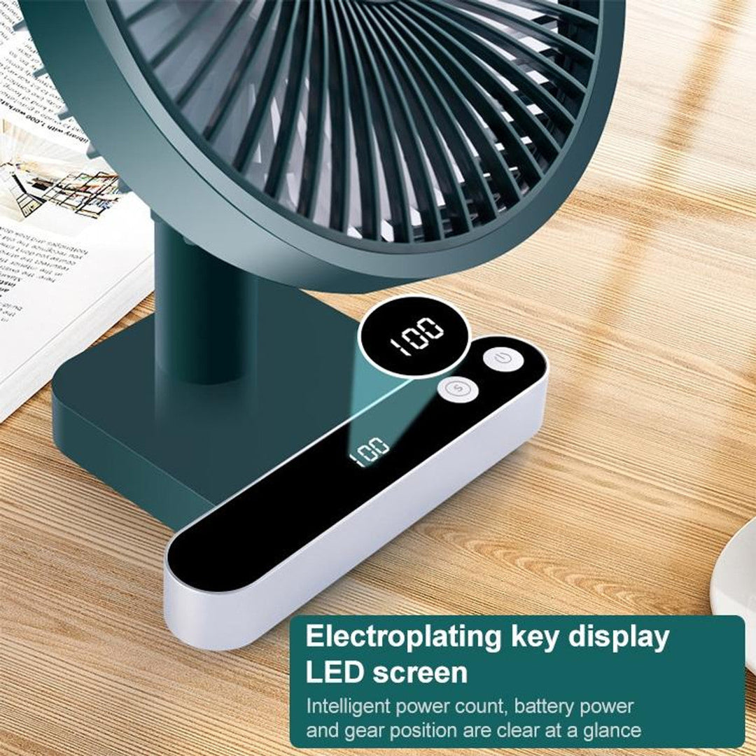 F702 Automatisk Vippende Skrivebords elektrisk Vifte med LED-skjerm | Luvikno