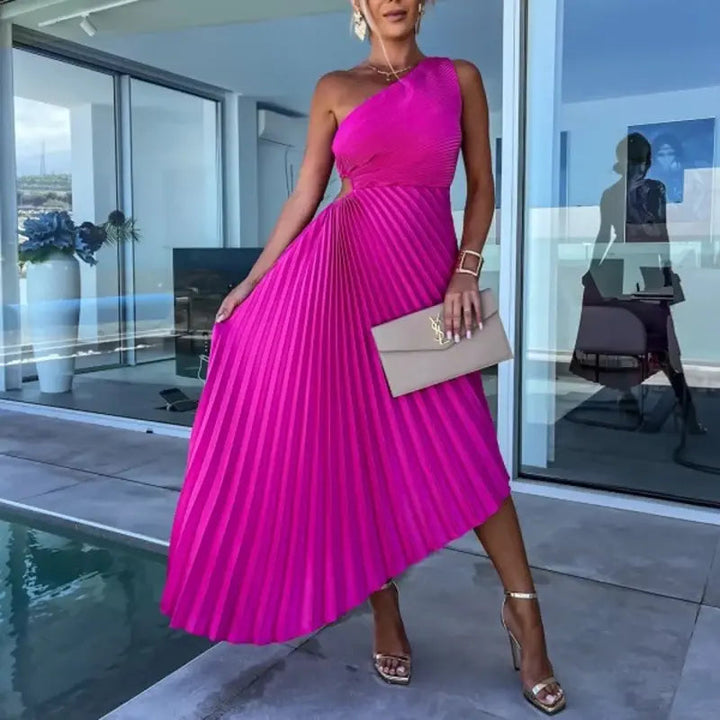 Luvik | Pleated One-Shoulder Dress