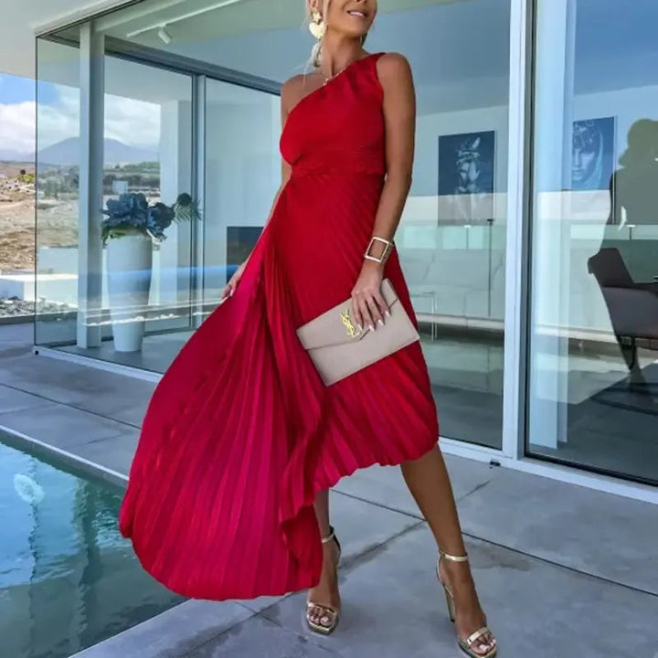 Luvik | Pleated One-Shoulder Dress