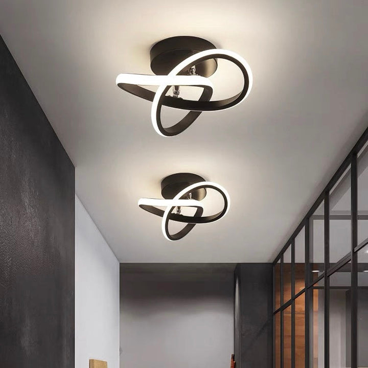 Taklampe med LED svart metallramme Luvikno