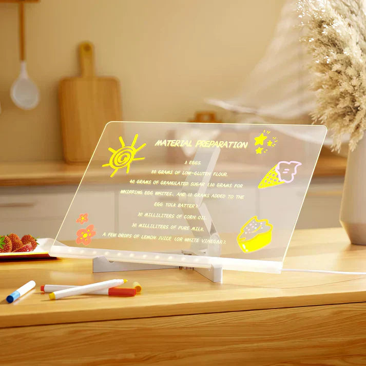 Luvikno | IllumiWrite LED Skiltbrett – Gjenbrukbart Lysbrett for Kreative Sinn