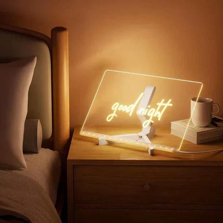 Luvikno | IllumiWrite LED Skiltbrett – Gjenbrukbart Lysbrett for Kreative Sinn
