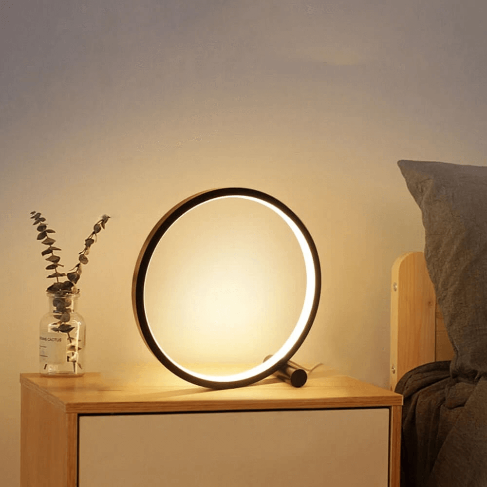 Minimalist Dimmbar Bordlampe - EclipseAura Lampe | Luvikno