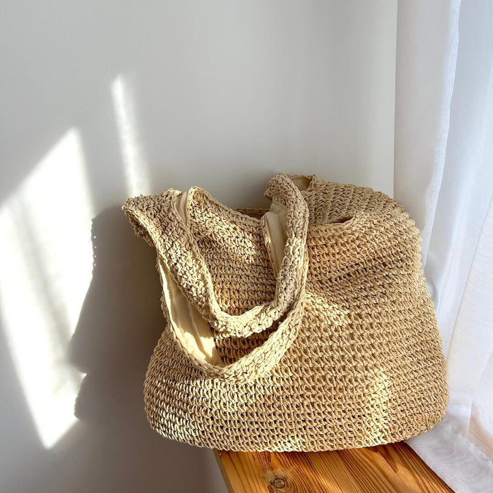 Luvikno | Kvinne Stroveske Beige En Størrelse Bohemsk Strandveske