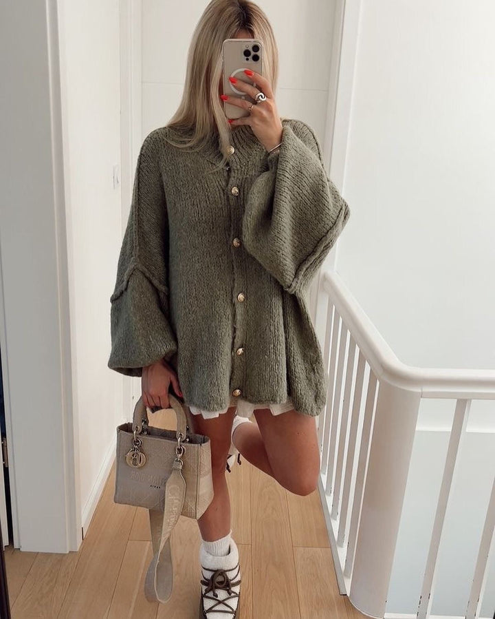 Luvik | Stilren Overpriset Ull-cardigan for Damer
