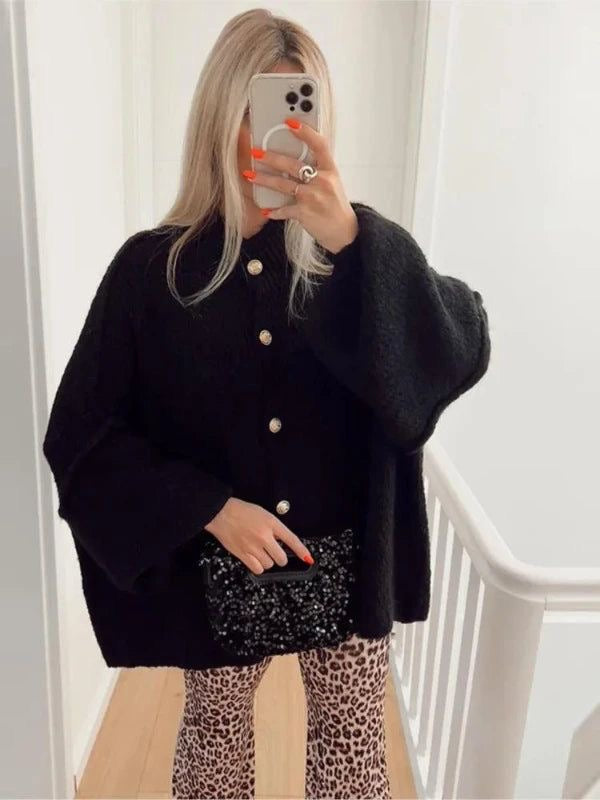 Luvik | Stilren Overpriset Ull-cardigan for Damer