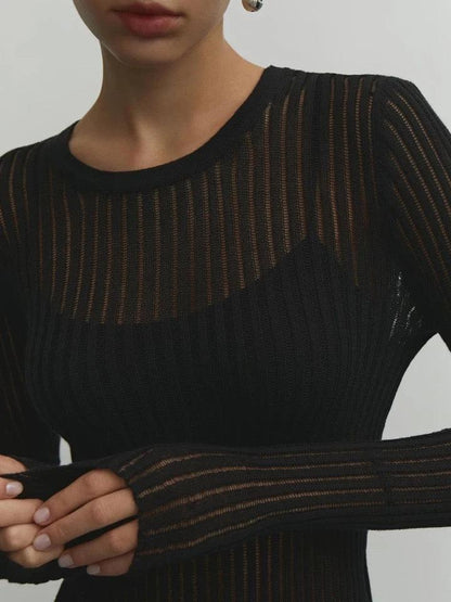 Luvik | Tyylikäs raidallinen läpinäkyvä toppi