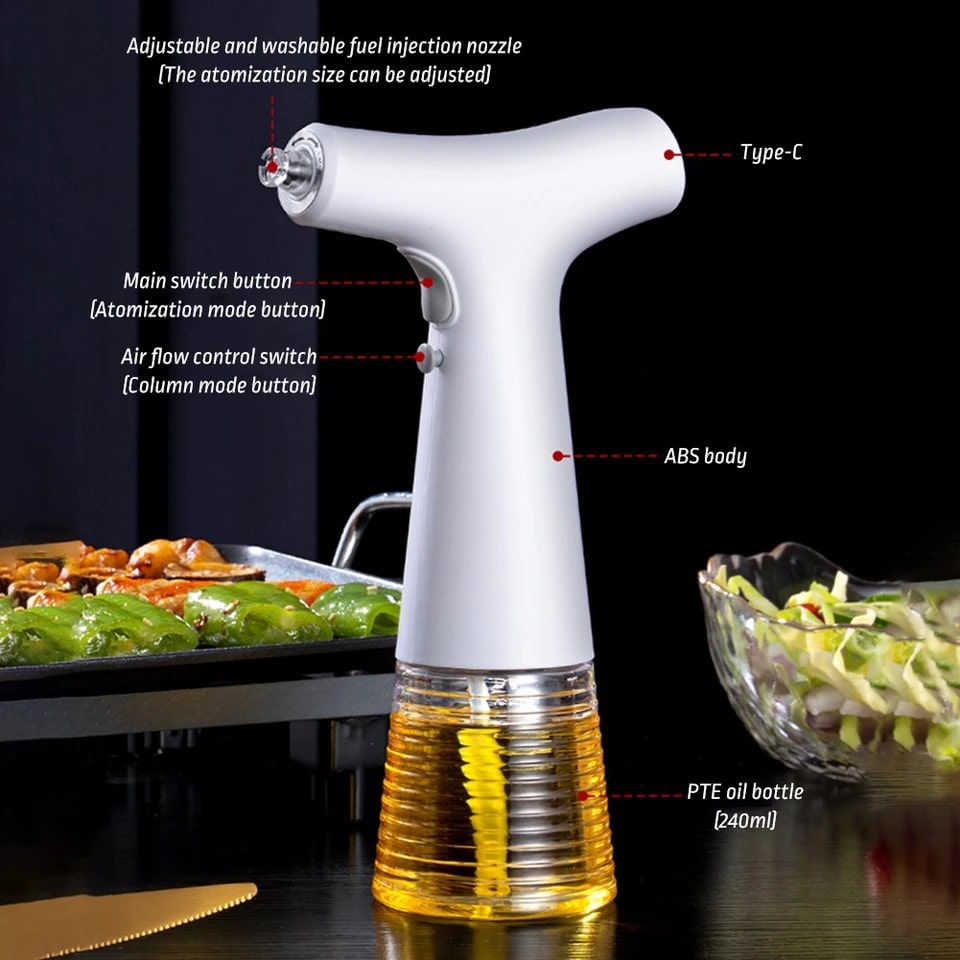 DuoSpray - Luksus 2-i-1 Elektrisk Oljedispenser Luvikno