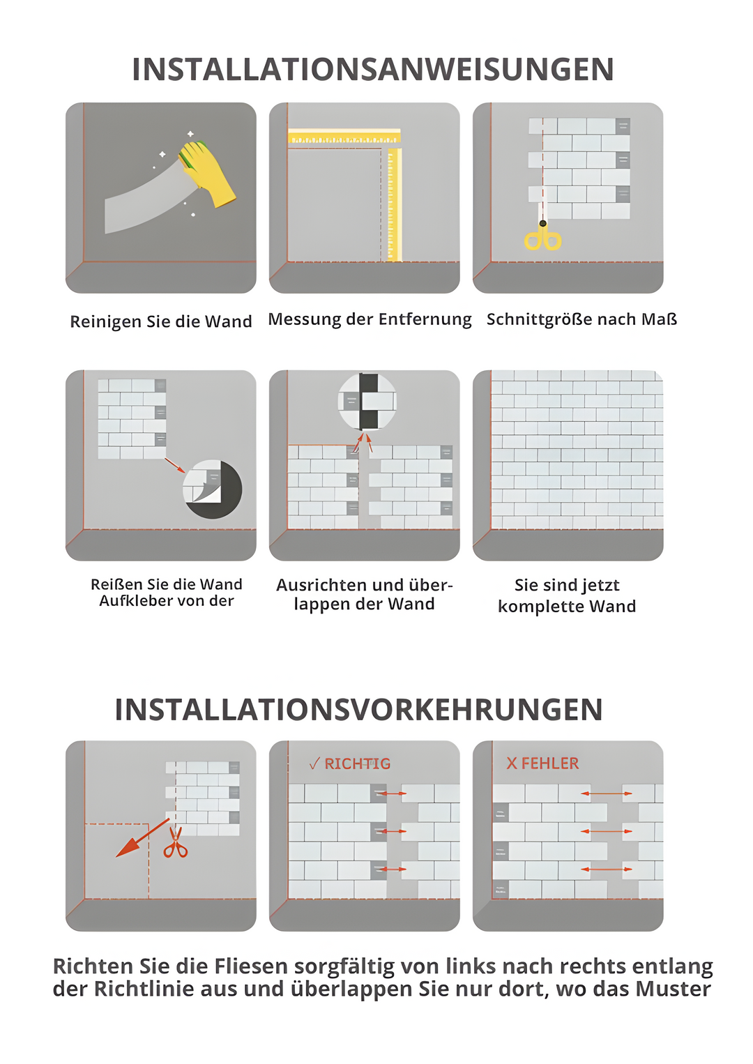 Luvikno | Vegg Magic 3D Veggfliser Selvklebende | Uten Bor og Vanntett | Moderne Design