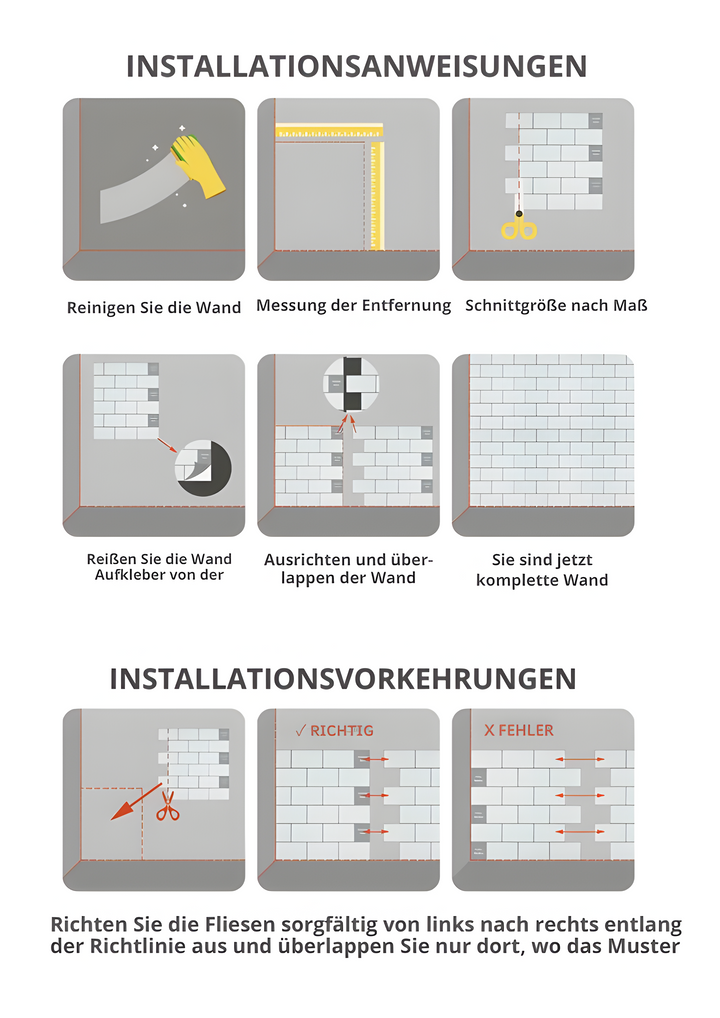 Luvikno | Vegg Magic 3D Veggfliser Selvklebende | Uten Bor og Vanntett | Moderne Design
