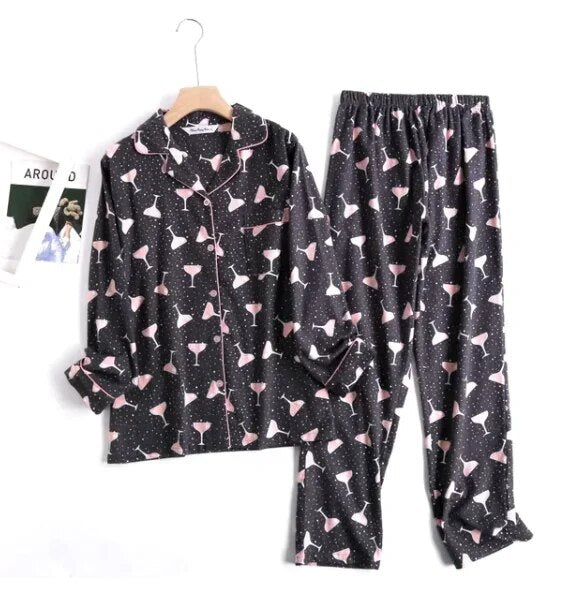 Luvik | naisten pyjama-setti eloisilla kuvioilla Kaksiosainen