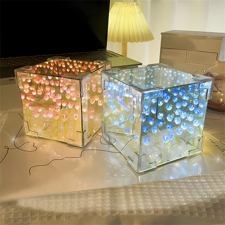 Belyst Tulipan Elegance Speil Lampe | Luvikno