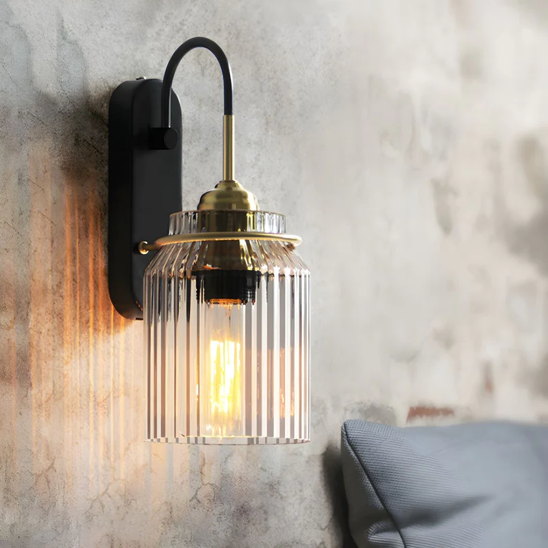 Industriell Glass Trakt Wall Lampe | Luvikno