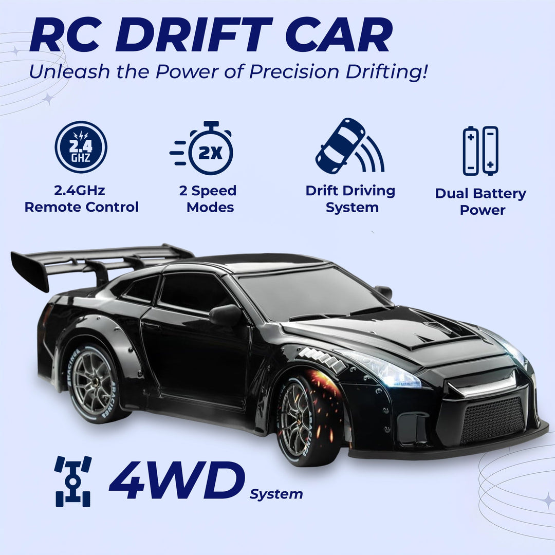 RC Drift Bil – LED Lys, Høyhastighets 4WD & Drift Dekk Luvikno