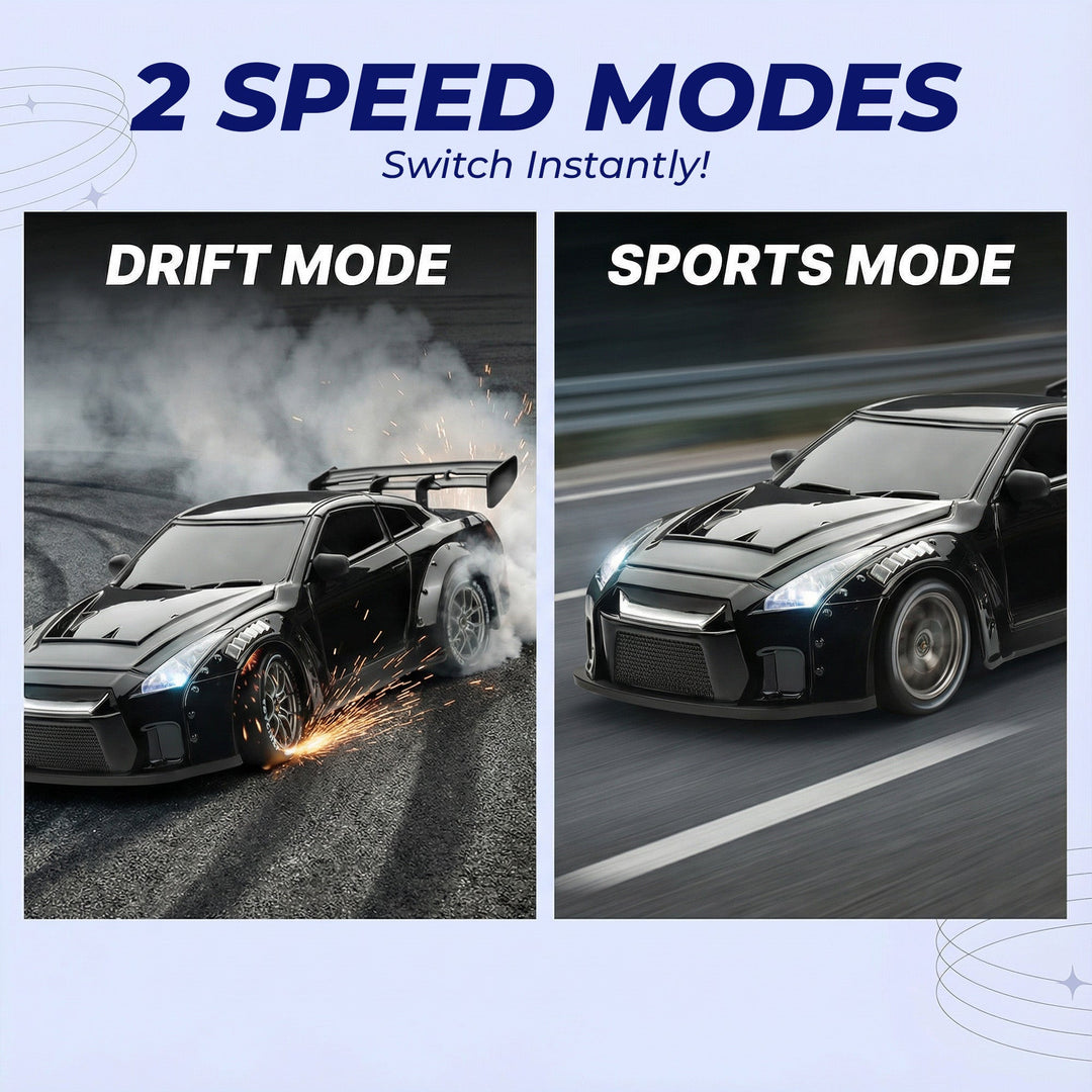 RC Drift Bil – LED Lys, Høyhastighets 4WD & Drift Dekk Luvikno