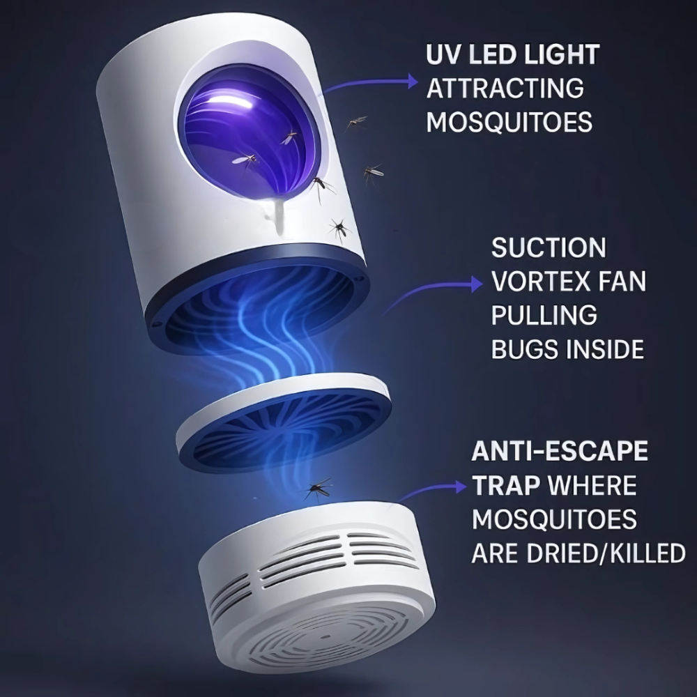Elektrisk Insektdreper Lampe UV Lys Myggfelle Innendørs Utendørs Luvikno