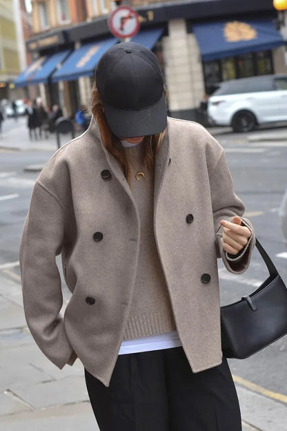 Luvik | Yhdisteetön Ruskea Pitkähihainen Napillinen Takki