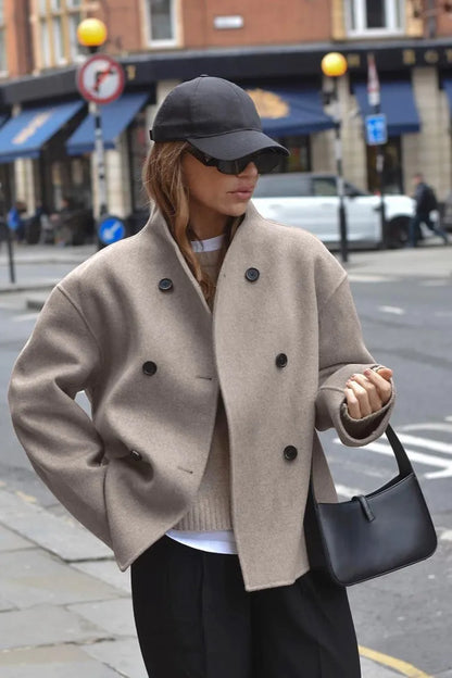 Luvik | Yhdisteetön Ruskea Pitkähihainen Napillinen Takki