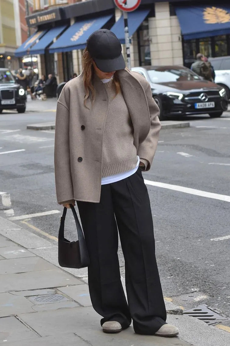 Luvik | Yhdisteetön Ruskea Pitkähihainen Napillinen Takki