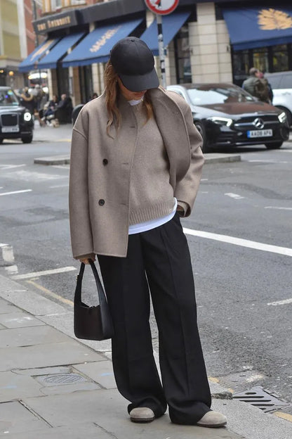 Luvik | Yhdisteetön Ruskea Pitkähihainen Napillinen Takki