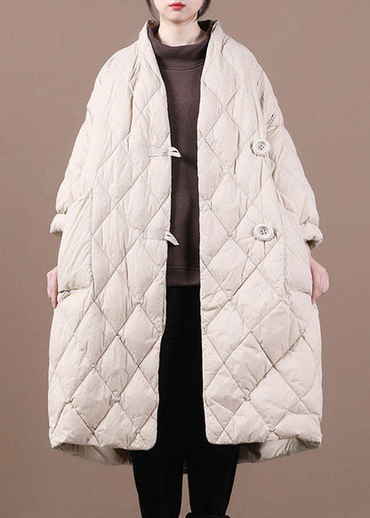 Luvik | Beige lämmin ohut puuvillatakki täytetty talvi