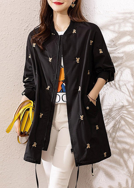 Luvik | Mustat spandex-takit brodeerattu naru