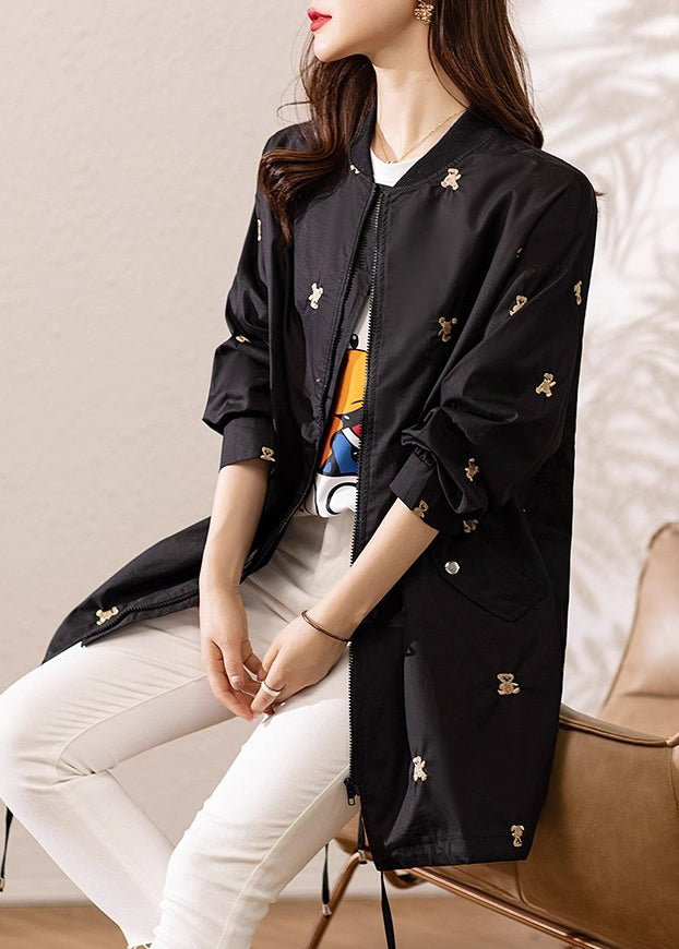 Luvik | Mustat spandex-takit brodeerattu naru