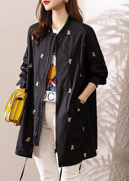 Luvik | Mustat spandex-takit brodeerattu naru